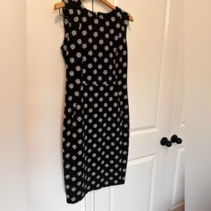 Calvin Klein Black Midi Dress with White Daisy Print